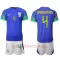 Brasilien Marquinhos 4 Auswärtstrikot WM 2022 für Kinder