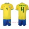 Brasilien Marquinhos 4 Heimtrikot WM 2022 für Kinder