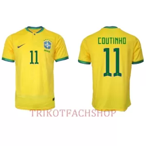 Brasilien Philippe Coutinho 11 Heimtrikot WM 2022 für Herren