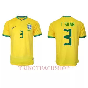 Brasilien Thiago Silva 3 Heimtrikot WM 2022 für Herren