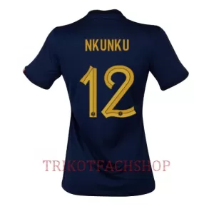 Frankreich Christopher Nkunku 12 Heimtrikot WM 2022 für Damen Frankreich Christopher Nkunku 12 Heimtrikot WM 2022 für Damen