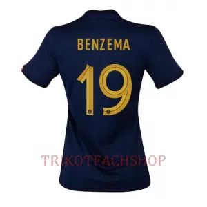 Frankreich Karim Benzema 19 Heimtrikot WM 2022 für Damen Frankreich Karim Benzema 19 Heimtrikot WM 2022 für Damen