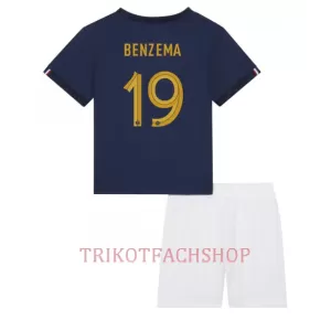 Frankreich Karim Benzema 19 Heimtrikot WM 2022 für Kinder Frankreich Karim Benzema 19 Heimtrikot WM 2022 für Kinder