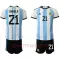 Argentinien Paulo Dybala 21 Heimtrikot WM 2022 für Kinder