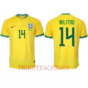 Brasilien Éder Militão 14 Heimtrikot WM 2022 für Herren Brasilien Éder Militão 14 Heimtrikot WM 2022 für Herren