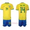 Brasilien Éder Militão 14 Heimtrikot WM 2022 für Kinder