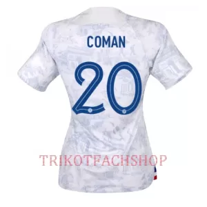 Frankreich Kingsley Coman 20 Auswärtstrikot WM 2022 für Damen Frankreich Kingsley Coman 20 Auswärtstrikot WM 2022 für Damen