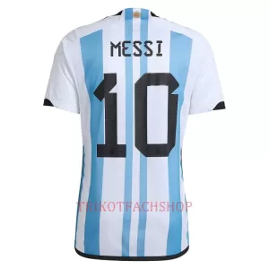 Argentinien 3 Star Lionel Messi 10 Heimtrikot WM 2022 für Kinder