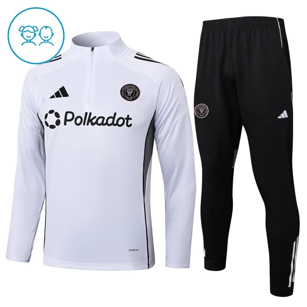 Inter Miami CF Trainingspullover-Set 25/26 für Kinder Weiß Inter Miami CF Trainingspullover-Set 25/26 für Kinder Weiß
