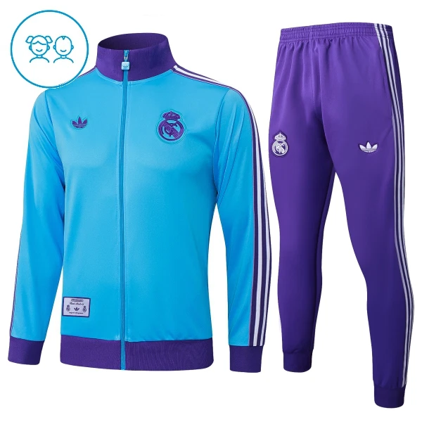 Real Madrid Trainingsjackenanzüge 25/26 für Kinder Blau Real Madrid Trainingsjackenanzüge 25/26 für Kinder Blau