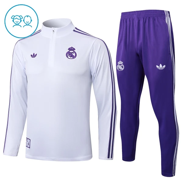 Real Madrid Trainingspullover-Set 25/26 für Kinder Weiß Real Madrid Trainingspullover-Set 25/26 für Kinder Weiß