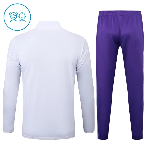 Real Madrid Trainingspullover-Set 25/26 für Kinder Weiß
