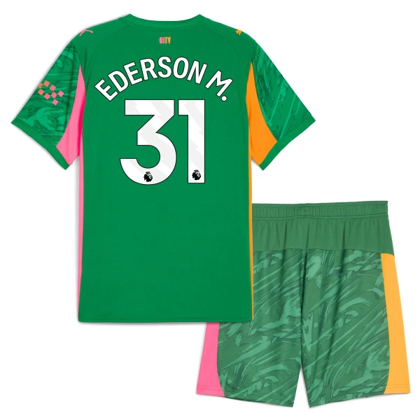 Manchester City Ederson Moraes M. 31 Torwart Trikot 25/26 für Kinder Grün Manchester City Ederson Moraes M. 31 Torwart Trikot 25/26 für Kinder Grün