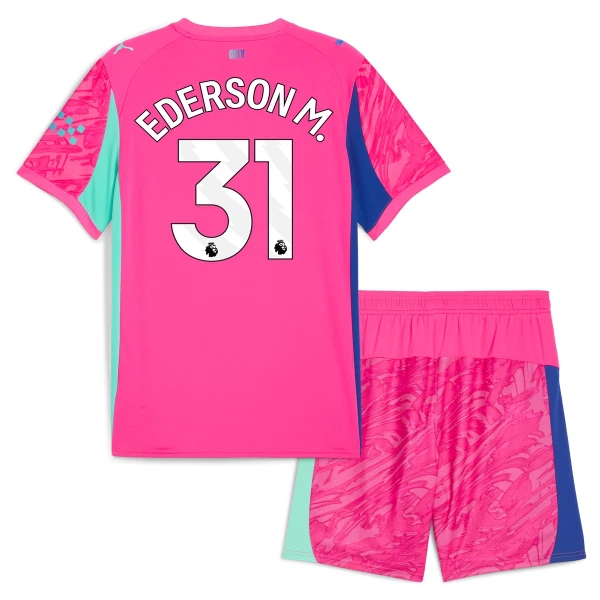 Manchester City Ederson Moraes M. 31 Torwart Trikot 25/26 für Kinder Rosa Manchester City Ederson Moraes M. 31 Torwart Trikot 25/26 für Kinder Rosa
