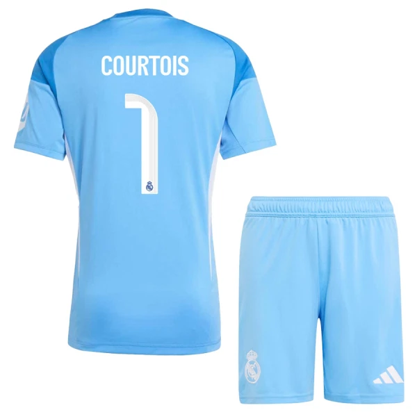 Real Madrid Thibaut Courtois 1 Torwart Trikot 25/26 für Kinder