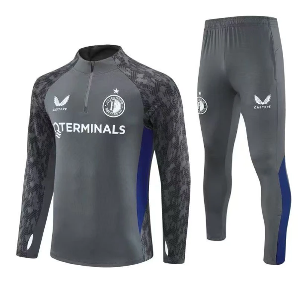 Feyenoord Rotterdam Trainingspullover-Set 25/26 für Herren Grau Feyenoord Rotterdam Trainingspullover-Set 25/26 für Herren Grau
