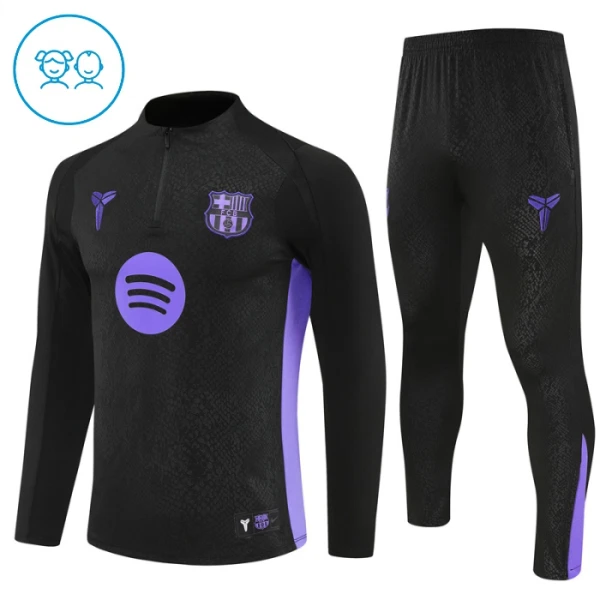 FC Barcelona Trainingspullover-Set 25/26 für Kinder Schwarz