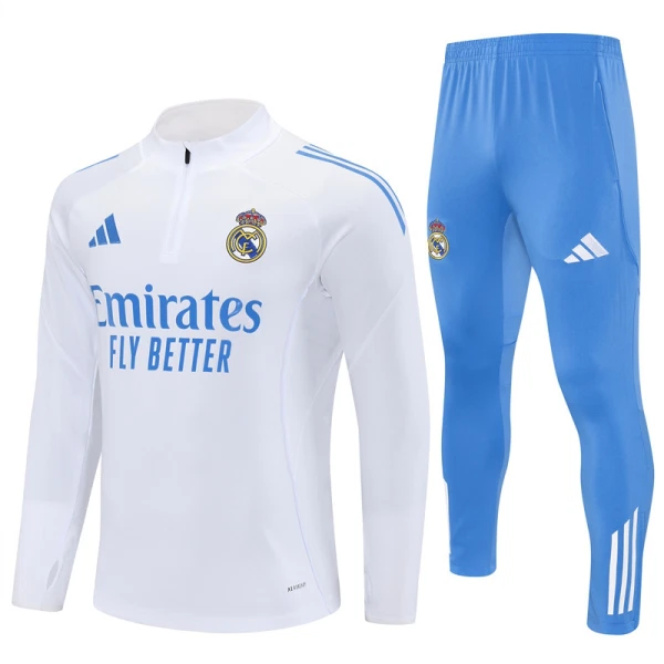 Real Madrid Trainingspullover-Set 25/26 für Herren Weiß