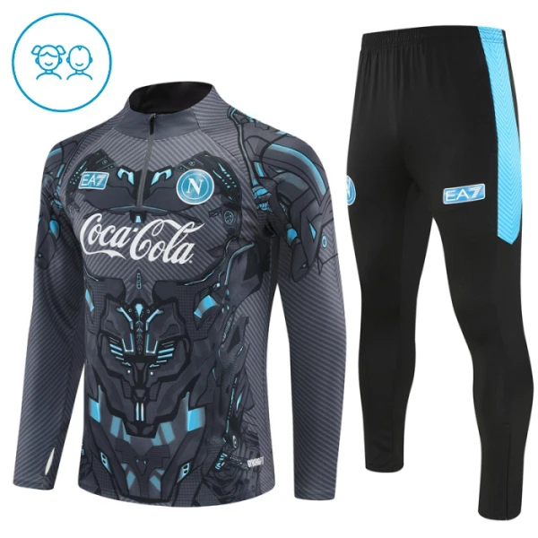 SSC Napoli Trainingspullover-Set 25/26 für Kinder Schwarz