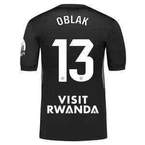 Atlético Madrid Jan Oblak 13 Torwart Trikot 25/26 für Kinder Schwarz
