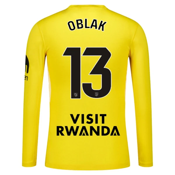 Atlético Madrid Jan Oblak 13 Torwart Trikot 25/26 Langarm für Herren Gelb