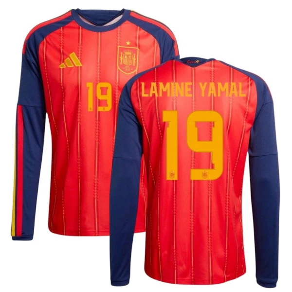 Spanien Lamine Yamal 19 Heimtrikot WM 2026 Langarm für Herren