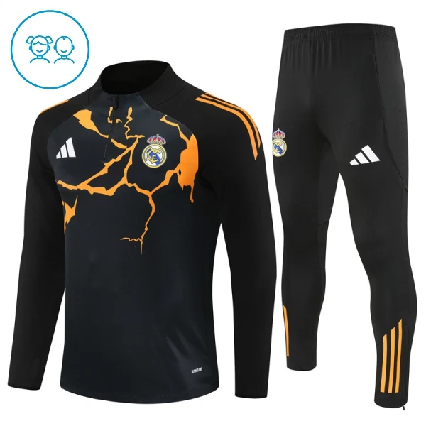 Real Madrid Trainingspullover-Set 25/26 für Kinder Schwarz Real Madrid Trainingspullover-Set 25/26 für Kinder Schwarz