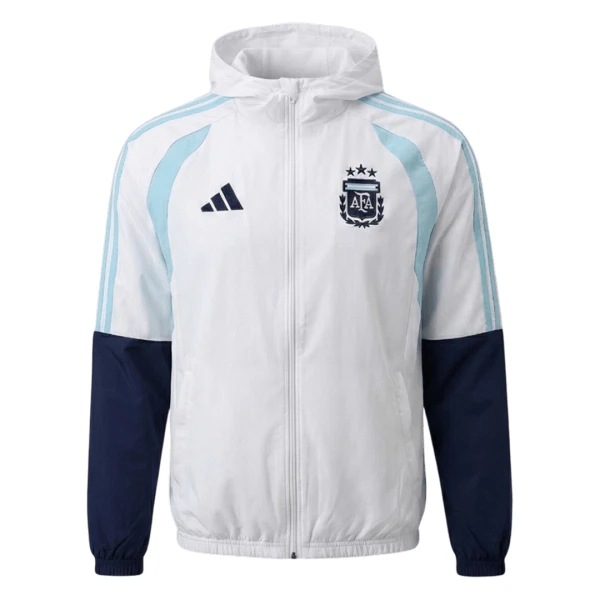 Argentinien Trainingsjacke mit Kapuze 26/27 für Herren Weiß