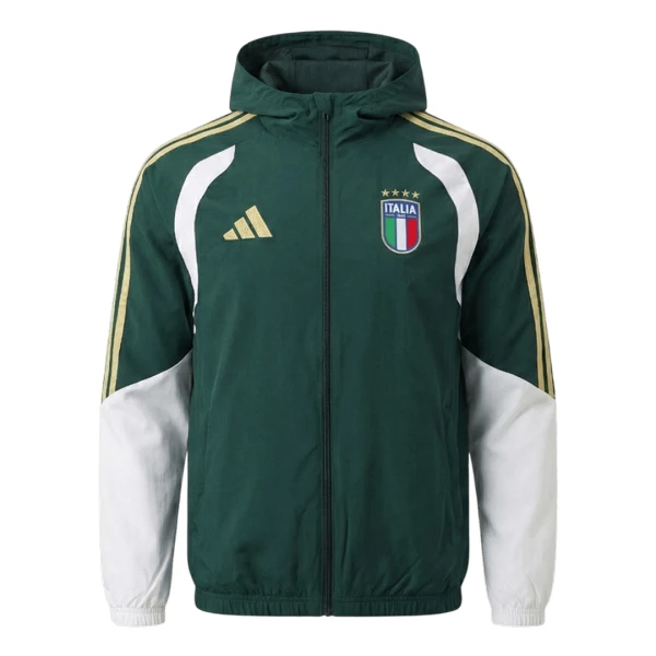 Italien Trainingsjacke mit Kapuze 26/27 für Herren Grün