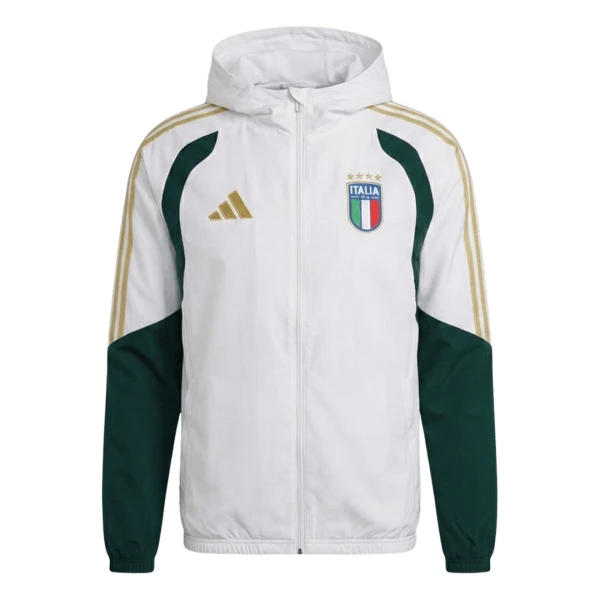 Italien Trainingsjacke mit Kapuze 26/27 für Herren Weiß