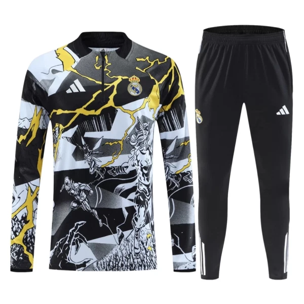 Real Madrid Marvel Trainingspullover-Set 26/27 für Herren Schwarz