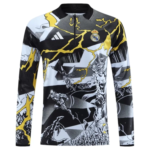 Real Madrid Marvel Trainingspullover-Set 26/27 für Herren Schwarz