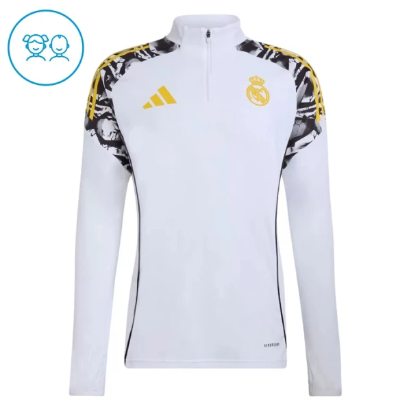 Real Madrid Trainingspullover-Set 26/27 für Kinder Weiß