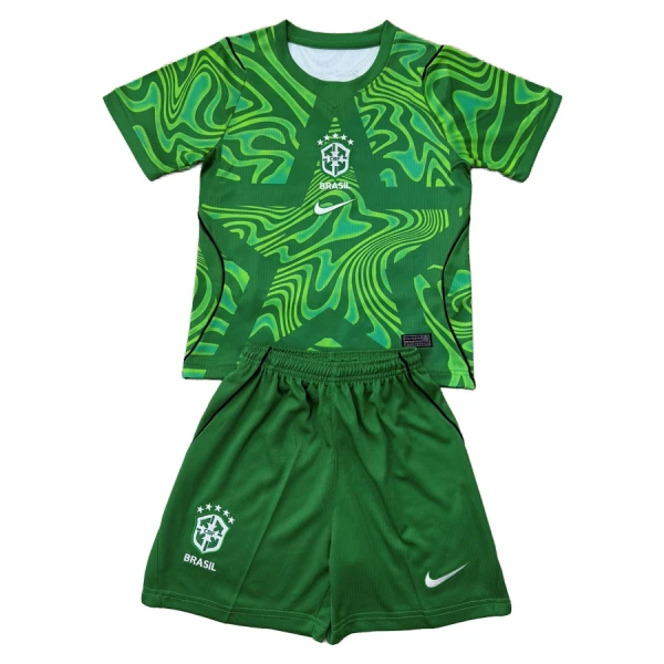 Brasilien Torwart Heimtrikot WM 2026 für Kinder Grün Brasilien Torwart Heimtrikot WM 2026 für Kinder Grün