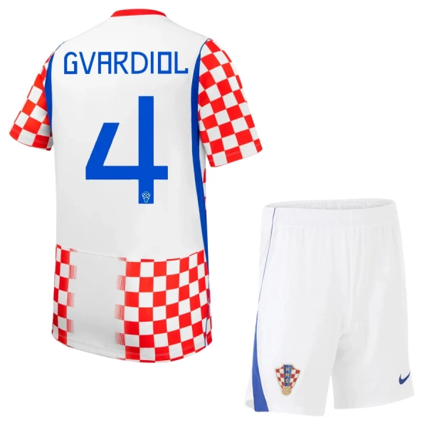 Kroatien Josko Gvardiol 4 Heimtrikot WM 2026 für Kinder
