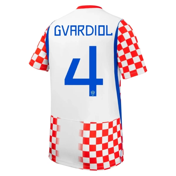 Kroatien Josko Gvardiol 4 Heimtrikot WM 2026 für Kinder