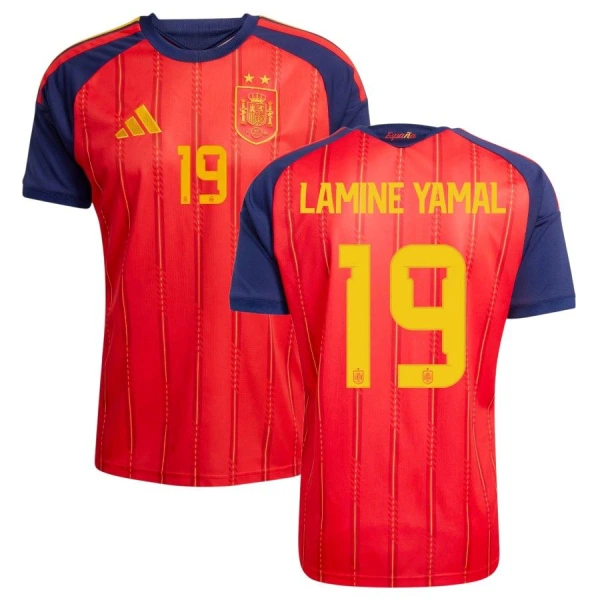 Spanien 2 Stars Lamine Yamal 19 Heimtrikot WM 2026 für Herren Spanien 2 Stars Lamine Yamal 19 Heimtrikot WM 2026 für Herren