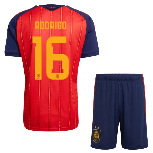 Spanien 2 Stars Rodrigo Hernández 16 Heimtrikot WM 2026 für Kinder Spanien 2 Stars Rodrigo Hernández 16 Heimtrikot WM 2026 für Kinder