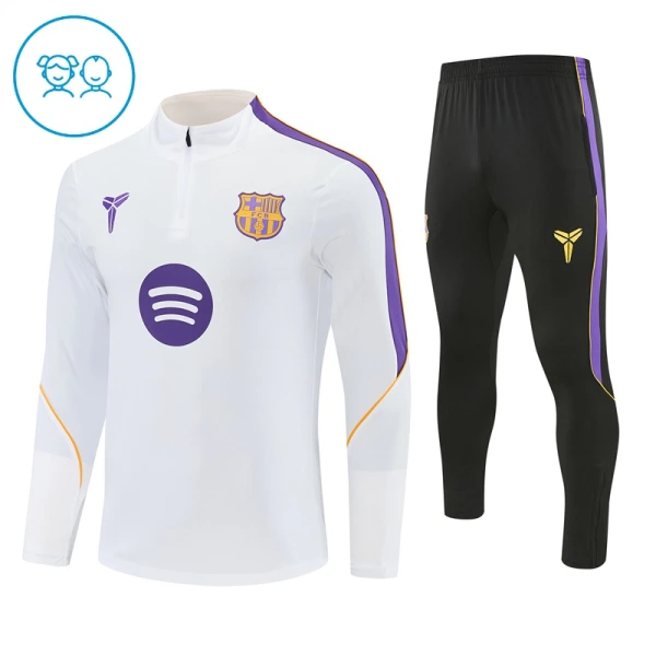 Barcelona Trainingspullover-Set 26/27 für Kinder Weiß Barcelona Trainingspullover-Set 26/27 für Kinder Weiß