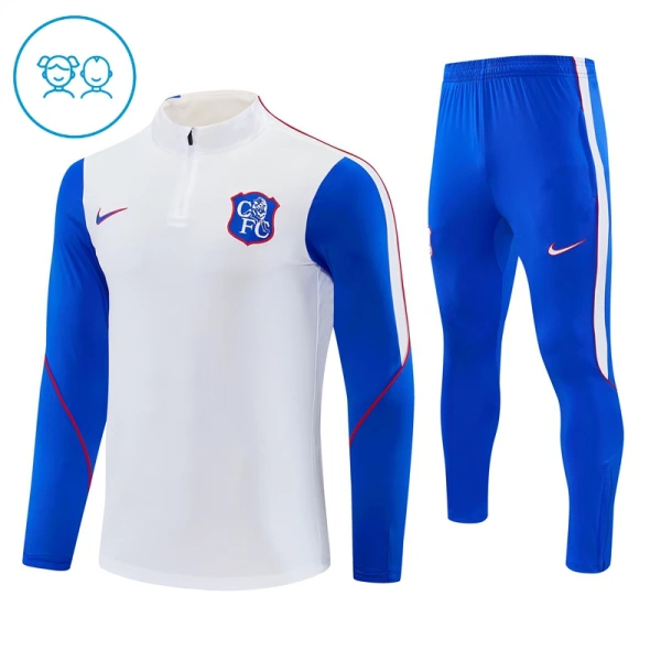 Chelsea Trainingspullover-Set 26/27 für Kinder Weiß Chelsea Trainingspullover-Set 26/27 für Kinder Weiß