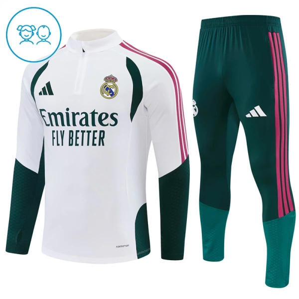 Real Madrid Trainingspullover-Set 26/27 für Kinder Weiß Real Madrid Trainingspullover-Set 26/27 für Kinder Weiß