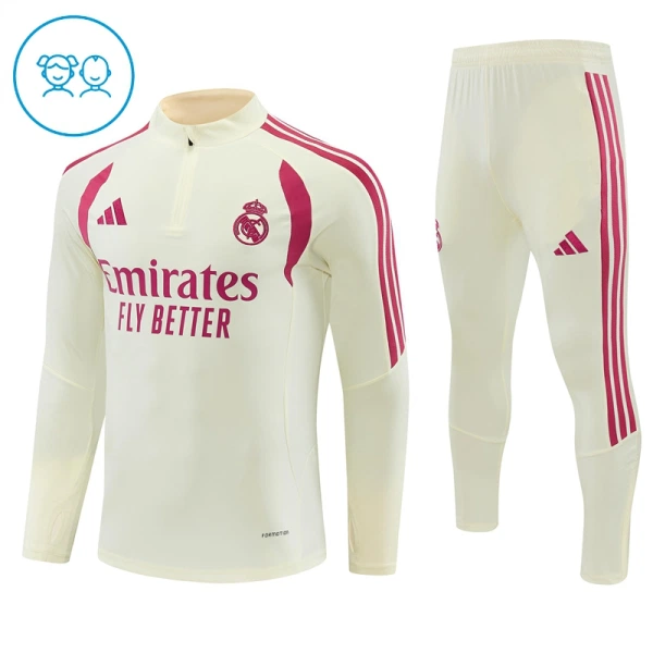 Real Madrid Trainingspullover-Set 26/27 für Kinder Weiß Real Madrid Trainingspullover-Set 26/27 für Kinder Weiß
