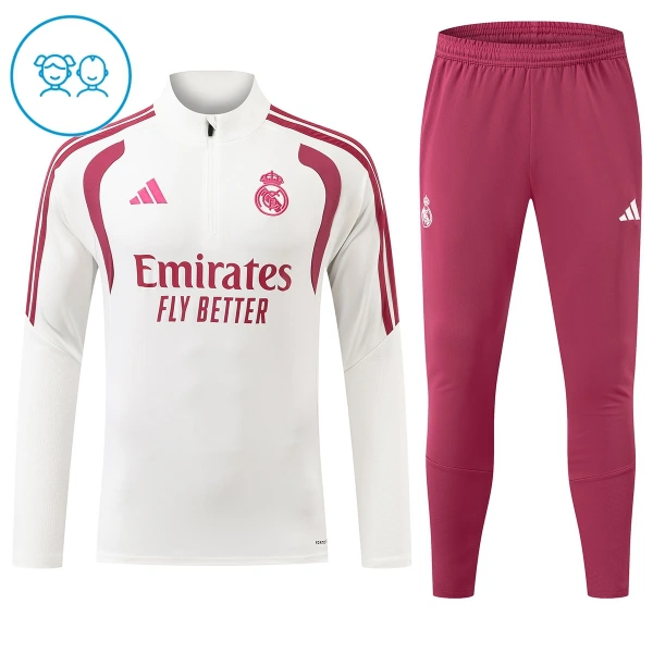 Real Madrid Trainingspullover-Set 26/27 für Kinder Weiß Real Madrid Trainingspullover-Set 26/27 für Kinder Weiß