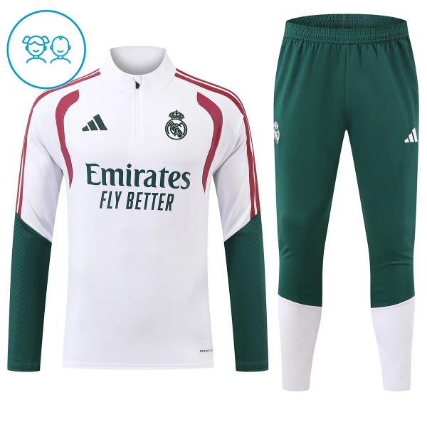 Real Madrid Trainingspullover-Set 26/27 für Kinder Weiß Real Madrid Trainingspullover-Set 26/27 für Kinder Weiß