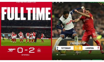 In der ersten Runde des Halbfinals des Ligapokals erlitten Liverpool und Arsenal beide Niederlagen. In der ersten Runde des Halbfinals des Ligapokals erlitten Liverpool und Arsenal beide Niederlagen.